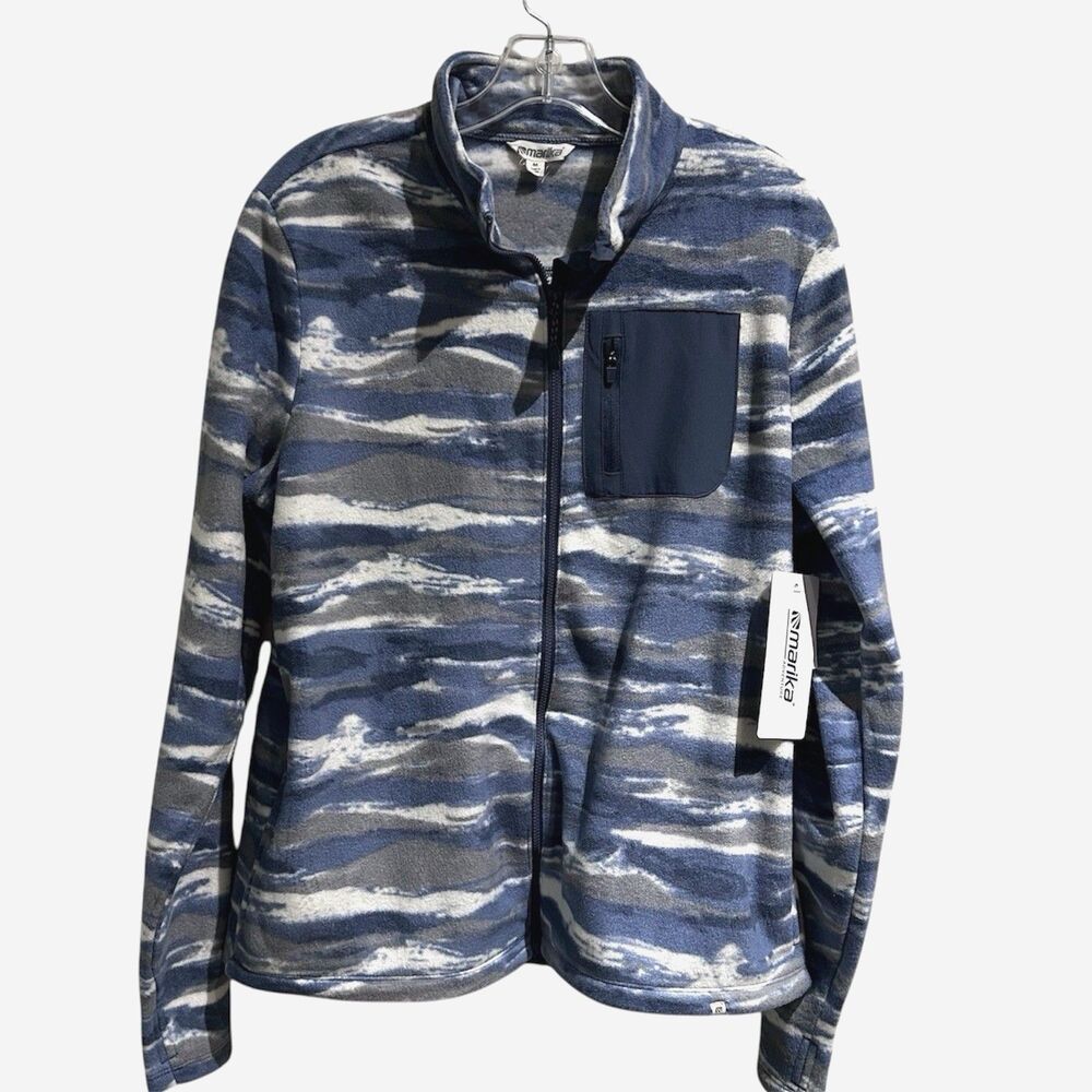 Marika Treeline Fleece Jacket Womens M NWT Vintage Indigo Blue Mountain Printed